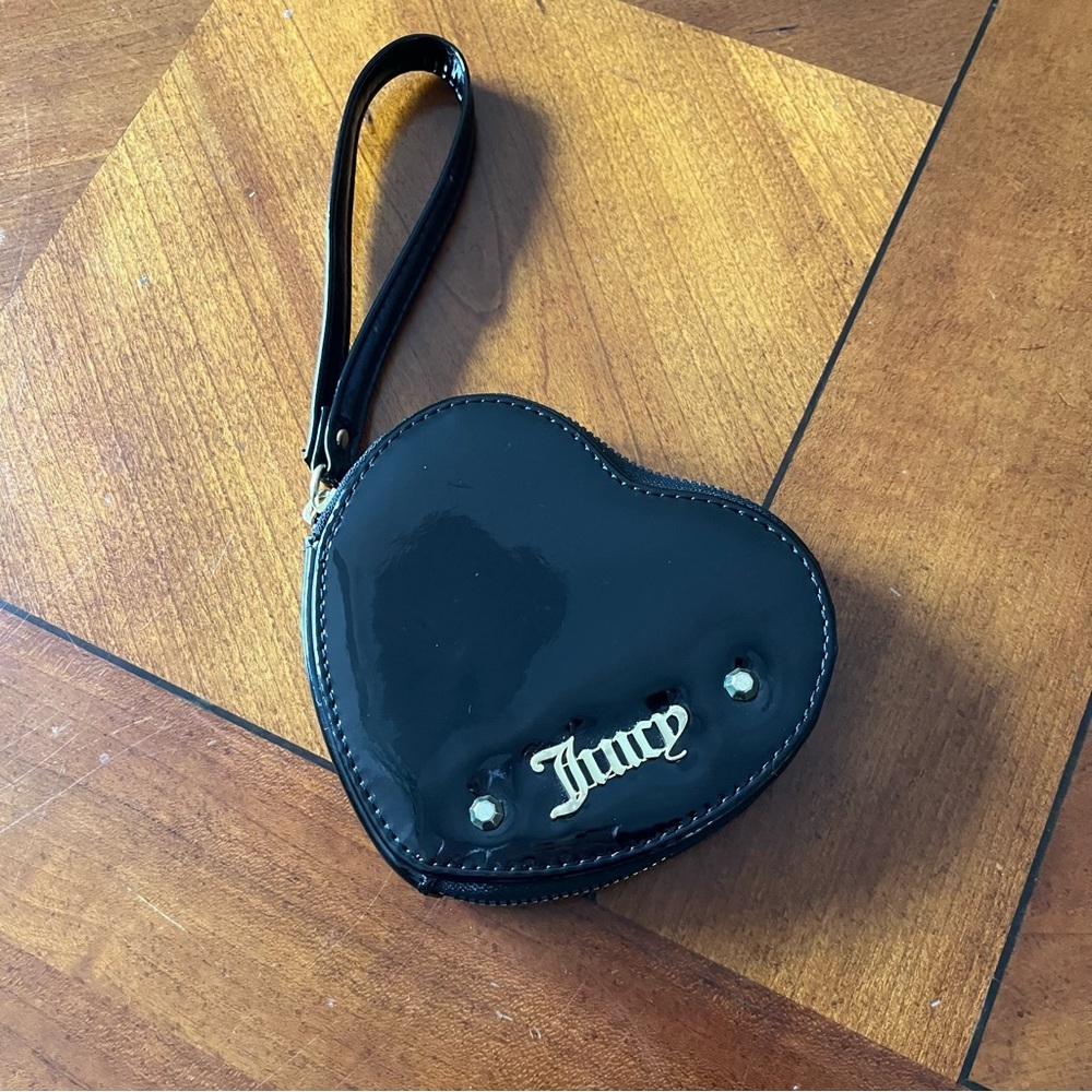 SOLD Juicy Couture Black Heart Shaped Wristlet